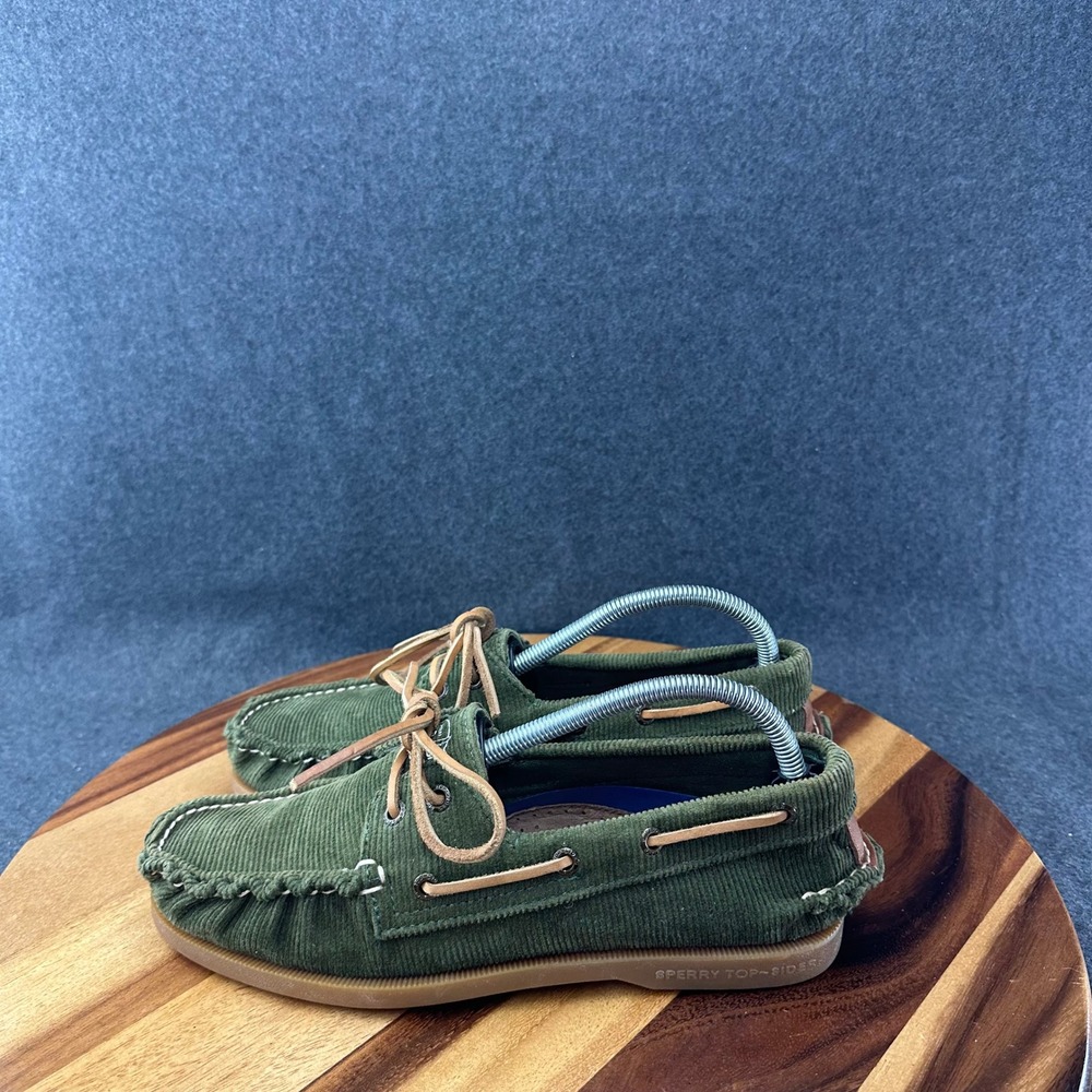 Sperry Top-Sider Mens 7.5M Olive Green Corduroy Boat Shoes 10509851 Loafers - Picture 6 of 12